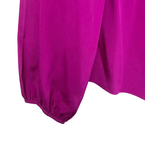 Amanda Uprichard 100% Silk Long Sleeve Purple Blouse Womens Medium - Picture 2 of 5